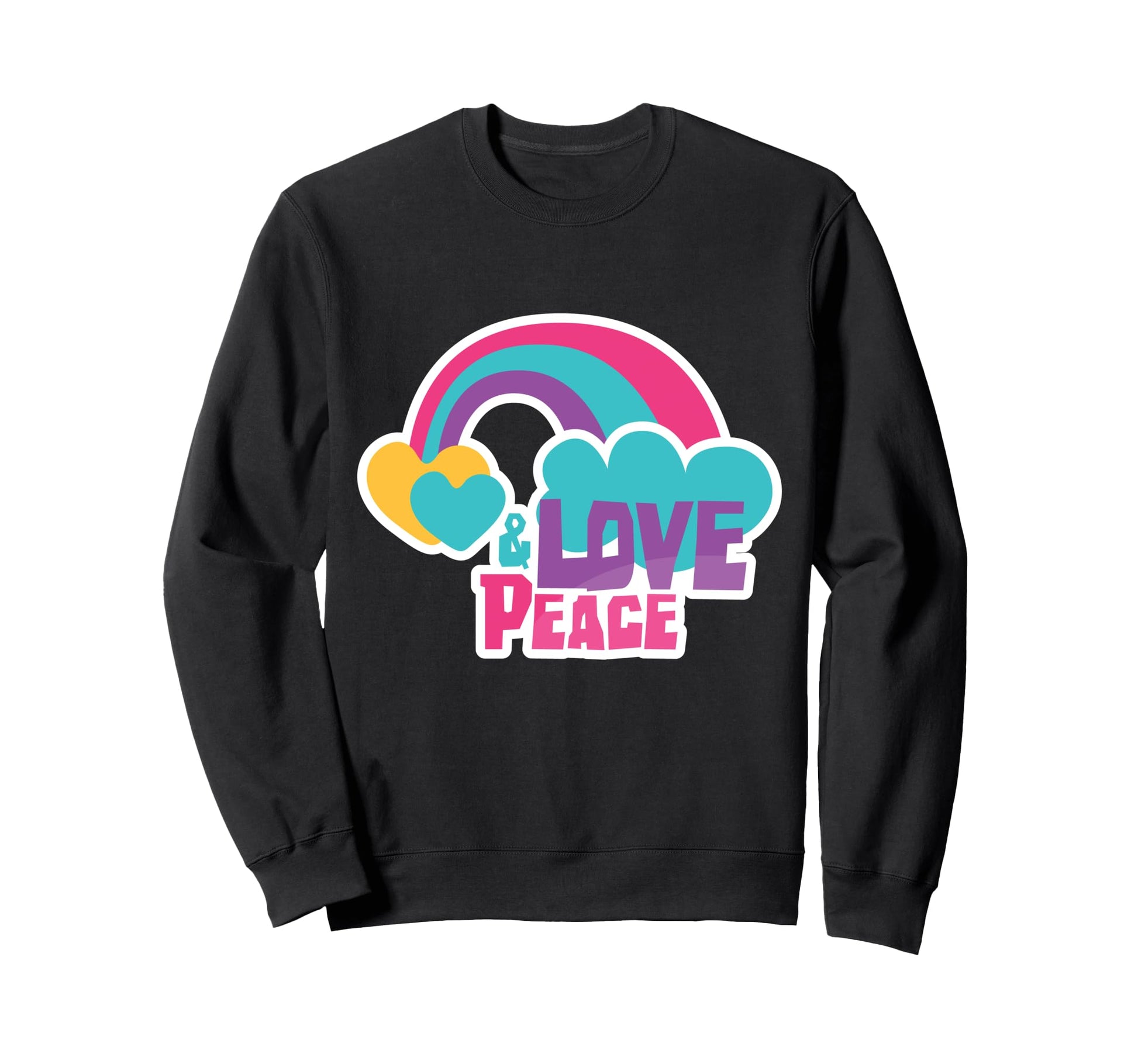 Peace Love Rainbow Sweatshirt - Unique Graphic Men Women - T-Shirt, Sweatshirt, Hoodie