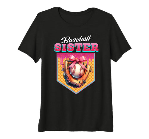Baseball Sister Ice Cream Drip Home T-Shirt - Unique Graphic for Adults - T-Shirt, Sweatshirt, Hoodie
