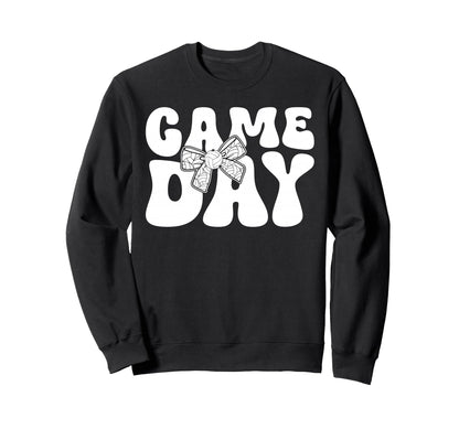 Groovy Volleyball Game Day Bow Sweatshirt - Casual Everyday Wear Men Women - T-Shirt, Sweatshirt, Hoodie
