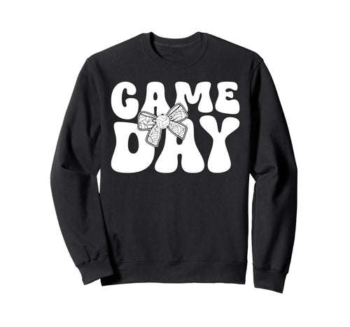 Groovy Volleyball Game Day Bow Sweatshirt - Casual Everyday Wear Men Women - T-Shirt, Sweatshirt, Hoodie