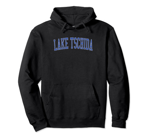 Lake Tschida Distressed Blue Varsity Hoodie - Casual Everyday Wear Unisex - T-Shirt, Sweatshirt, Hoodie