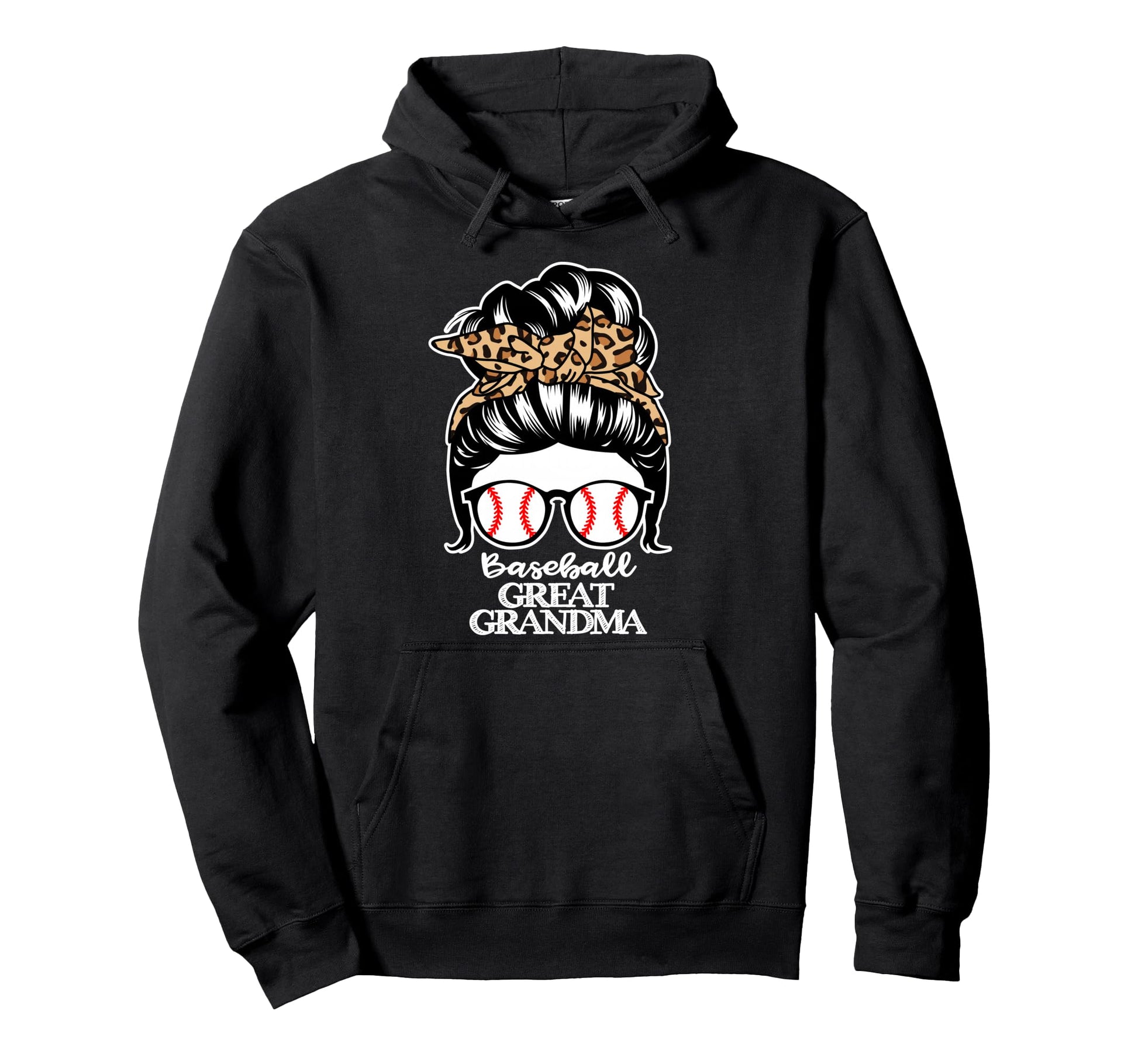 Baseball Great Grandma Messy Bun Hair Hoodie - Aesthetic Graphic Unisex - T-Shirt, Sweatshirt, Hoodie