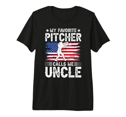 Mens My Favorite Baseball Pitcher Uncle T-Shirt - Unique Graphic Unisex - T-Shirt, Sweatshirt, Hoodie