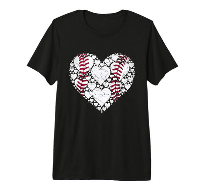 Baseball Heart Love Game Sports Fan T-Shirt - Unique Graphic Men Women - T-Shirt, Sweatshirt, Hoodie