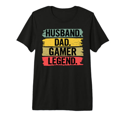 Mens Husband Dad Gamer Legend Fathers T-Shirt - Graphic Print for Adults - T-Shirt, Sweatshirt, Hoodie
