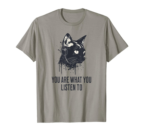 You Are What You Listen To Cat Y2K Grunge T-Shirt - Novelty Apparel Unisex - T-Shirt, Sweatshirt, Hoodie