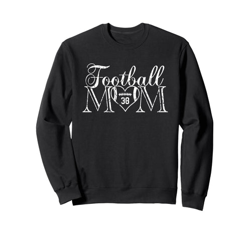 Football Mom Number 38 Football Sweatshirt - Aesthetic Graphic for Adults - T-Shirt, Sweatshirt, Hoodie