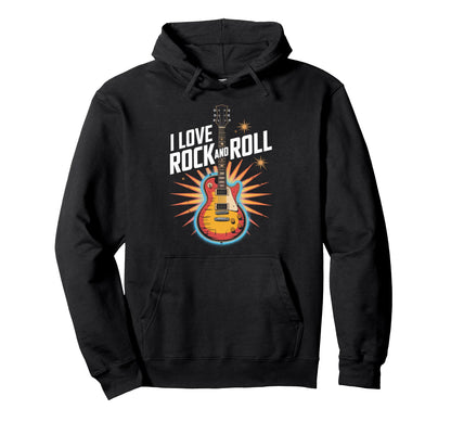 I Love Rock And Roll Guitar Hoodie - Aesthetic Graphic for Adults - T-Shirt, Sweatshirt, Hoodie