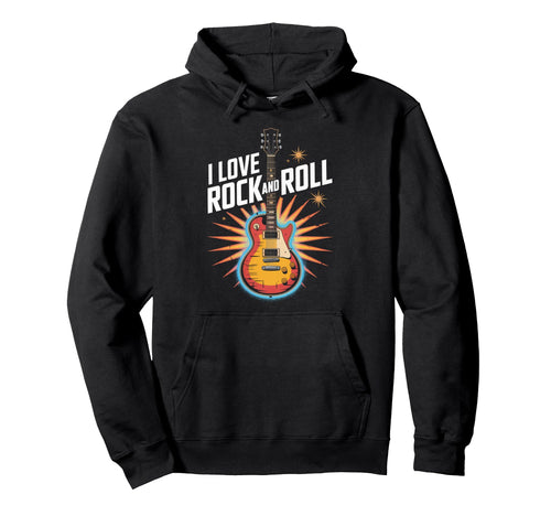 I Love Rock And Roll Guitar Hoodie - Aesthetic Graphic for Adults - T-Shirt, Sweatshirt, Hoodie