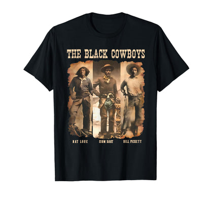 Black Cowboy Western Rodeo Melanin T-Shirt - Fun Novelty Design Men Women - T-Shirt, Sweatshirt, Hoodie