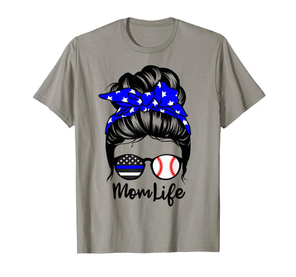 Mom Life Messy Bun Hair Funny Police T-Shirt - Unique Graphic Men Women - T-Shirt, Sweatshirt, Hoodie