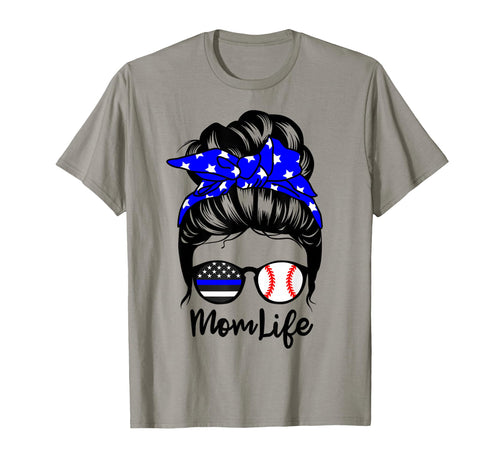Mom Life Messy Bun Hair Funny Police T-Shirt - Unique Graphic Men Women - T-Shirt, Sweatshirt, Hoodie