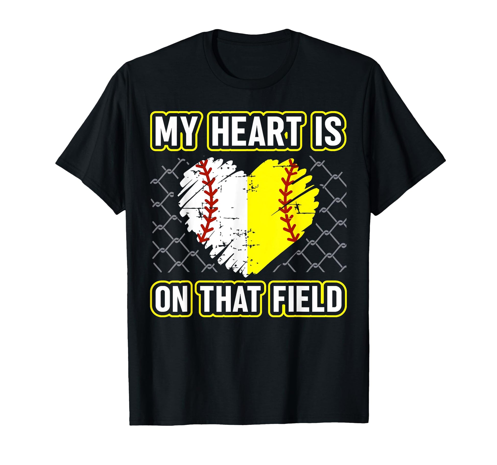 My Heart Is That Field Softball T-Shirt - Streetwear Style Men Women - T-Shirt, Sweatshirt, Hoodie