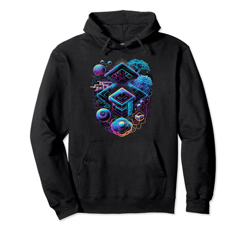 Vaporwave Aesthetic Psychedelic Sci Hoodie - Aesthetic Graphic for Adults - T-Shirt, Sweatshirt, Hoodie
