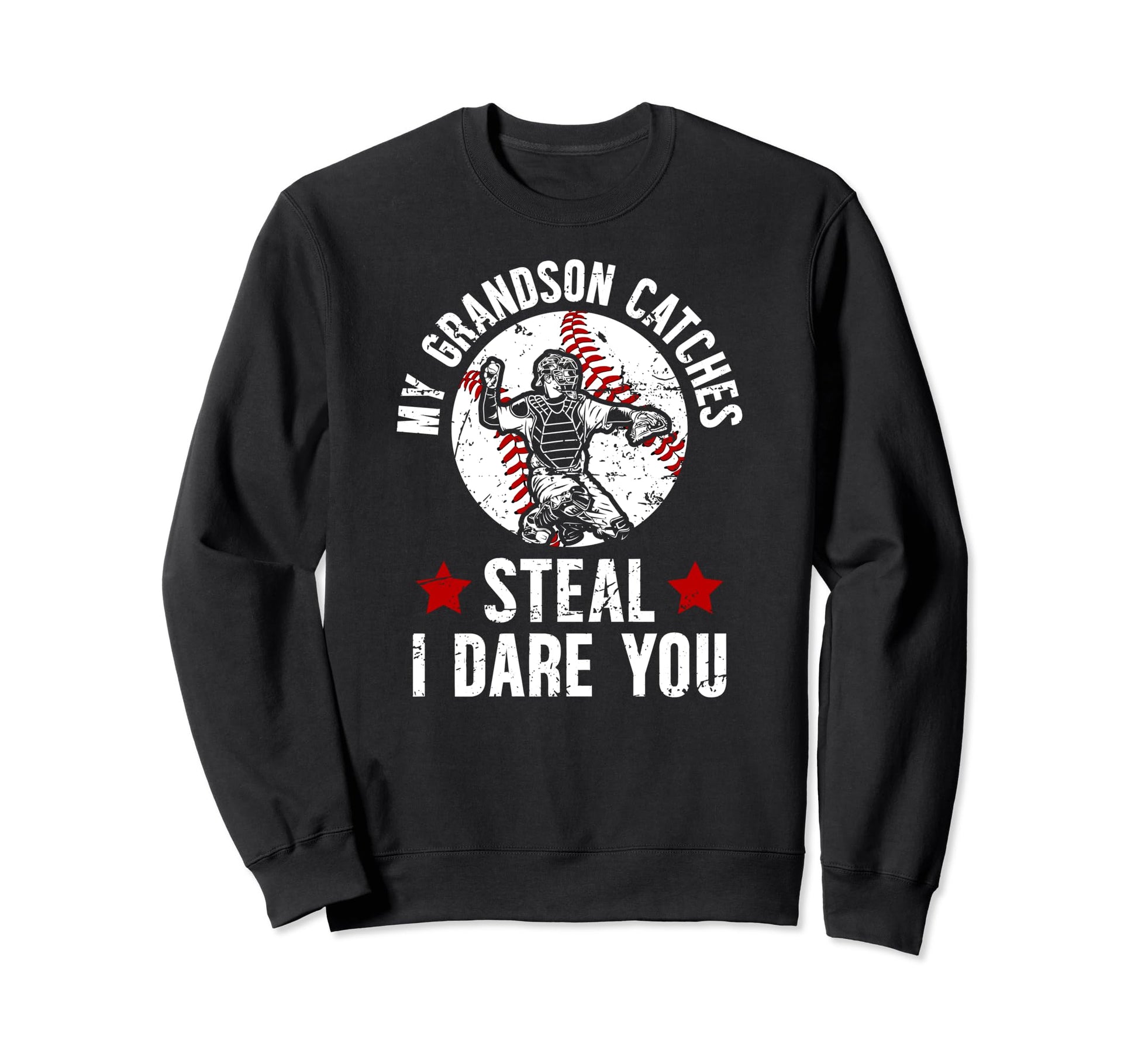 My Grandson Catches Baseball Sweatshirt - Aesthetic Graphic for Adults - T-Shirt, Sweatshirt, Hoodie