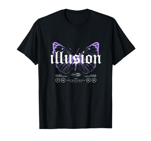Butterfly Illusion Y2K Grunge Aesthetic T-Shirt - Aesthetic Graphic Unisex - T-Shirt, Sweatshirt, Hoodie