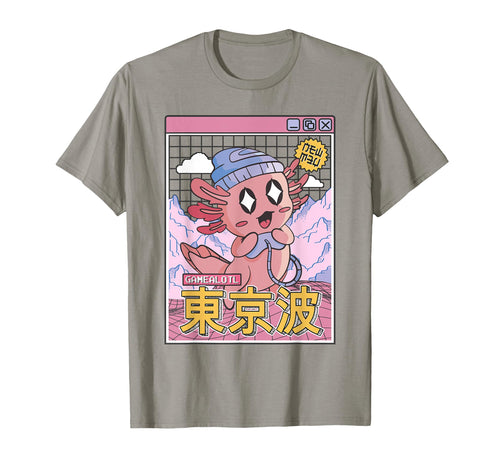 Happy Axolotl Gaming Vaporwave T-Shirt - Unique Graphic Men Women - T-Shirt, Sweatshirt, Hoodie