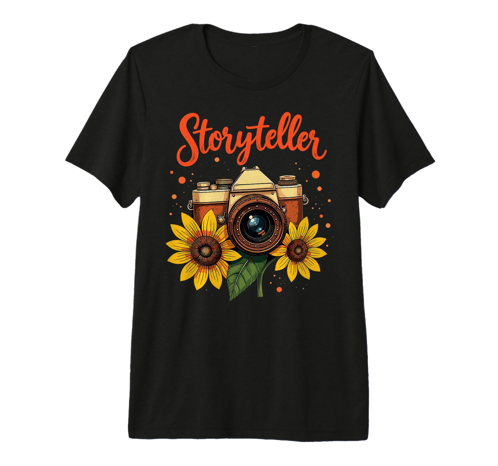 Photo Camera Sunflowers Storyteller T-Shirt - Fun Novelty Design Unisex - T-Shirt, Sweatshirt, Hoodie