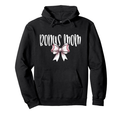 Coquette Baseball Bonus Mom Spirit Hoodie - Minimalist Print for Adults - T-Shirt, Sweatshirt, Hoodie