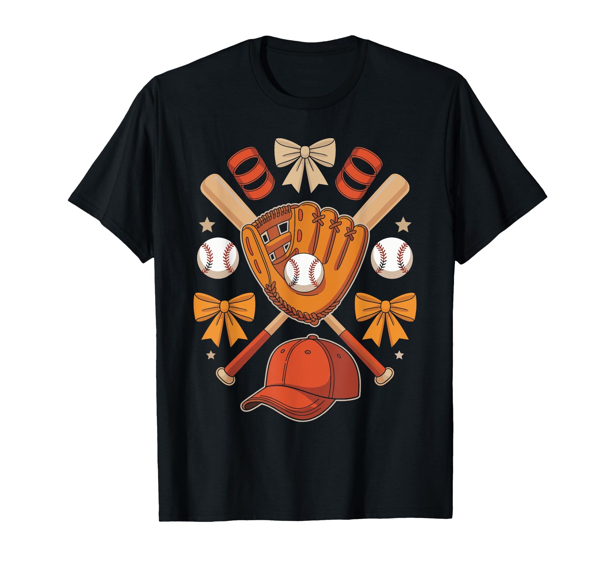 Baseball Bows And Bats Softball T-Shirt - Minimalist Print Men Women - T-Shirt, Sweatshirt, Hoodie