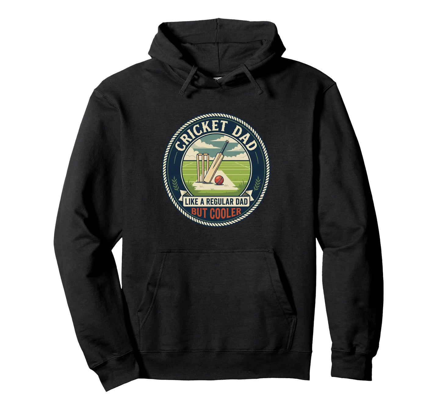 Cricket Dad Batsman Bat Ball Pitch Player Hoodie - Custom Art Print Unisex - T-Shirt, Sweatshirt, Hoodie