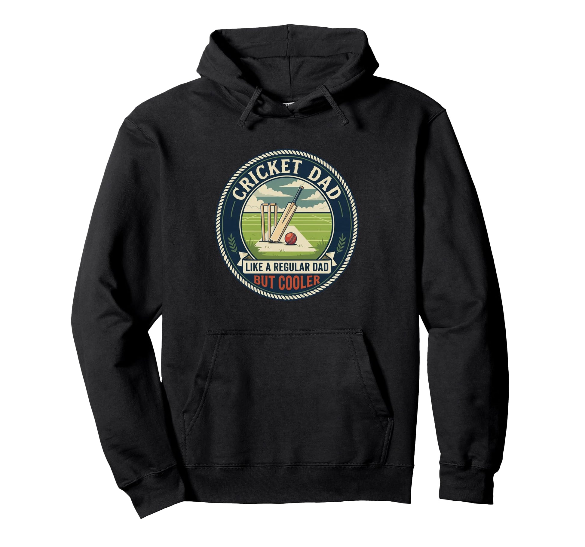 Cricket Dad Batsman Bat Ball Pitch Player Hoodie - Custom Art Print Unisex - T-Shirt, Sweatshirt, Hoodie