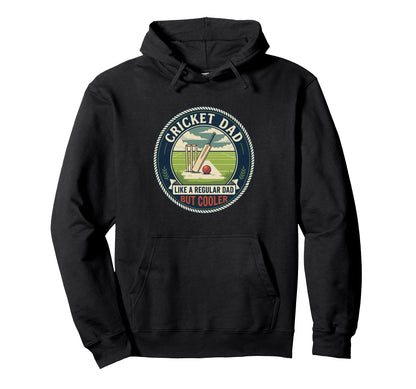 Cricket Dad Batsman Bat Ball Pitch Player Hoodie - Custom Art Print Unisex - T-Shirt, Sweatshirt, Hoodie