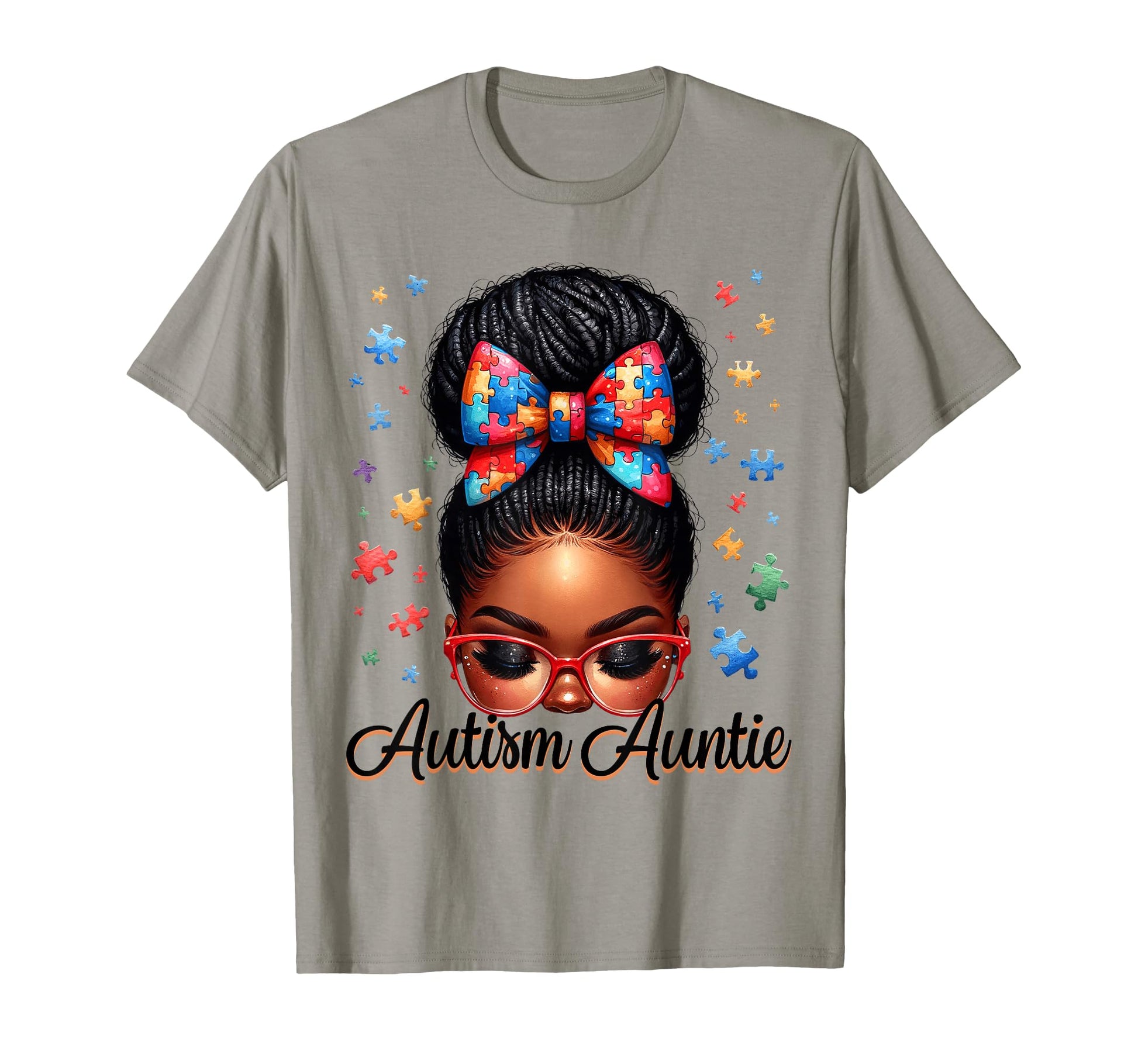 Autie Aunt Life Afro Black Autism T-Shirt - Aesthetic Graphic Unisex - T-Shirt, Sweatshirt, Hoodie
