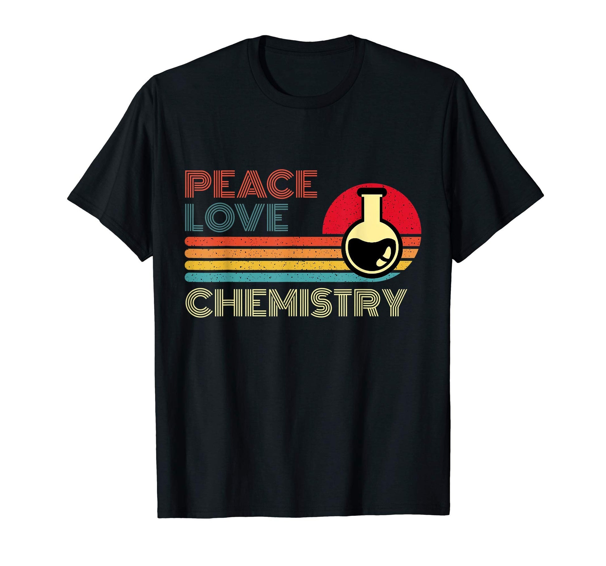 Peace Love Chemistry Striped Sunset T-Shirt - Custom Art Print Men Women - T-Shirt, Sweatshirt, Hoodie