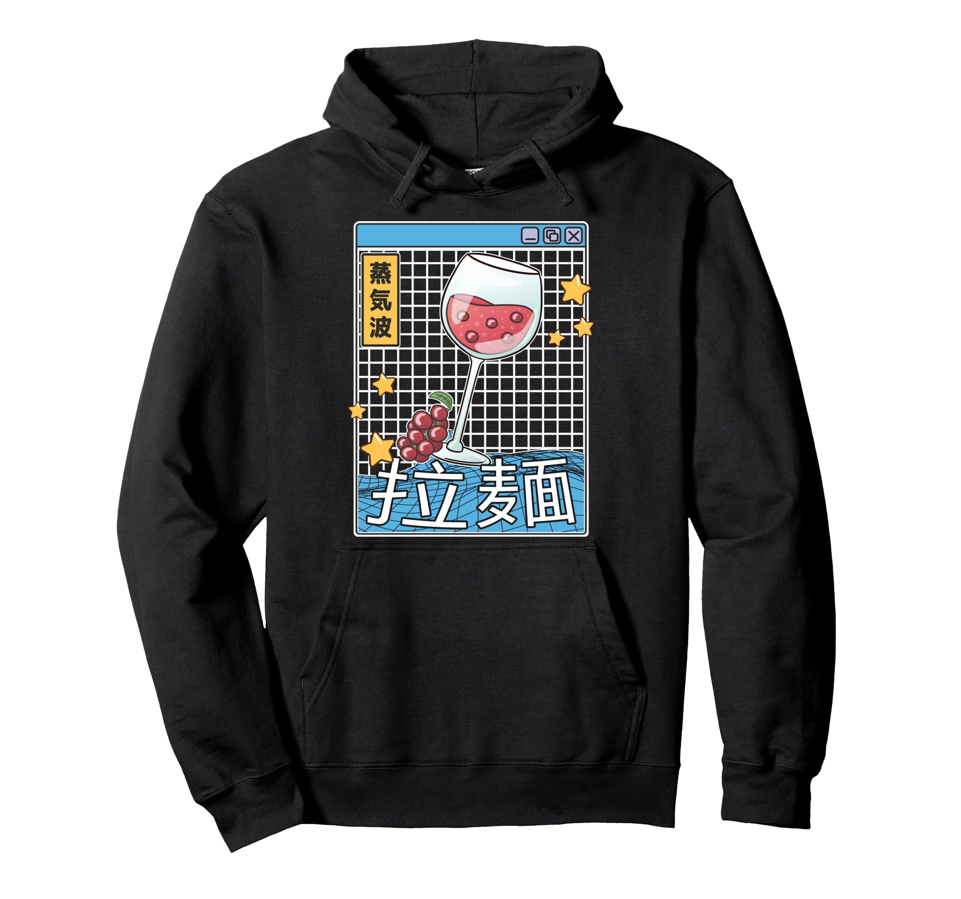 Wine Glass Digital Japan Pastel Otaku Hoodie - Unique Graphic Men Women - T-Shirt, Sweatshirt, Hoodie