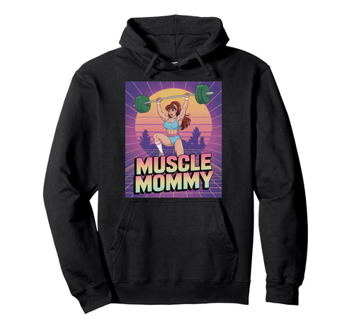 Anime Muscle Mommy Weightlifting Fitness Hoodie - Minimalist Print Unisex - T-Shirt, Sweatshirt, Hoodie
