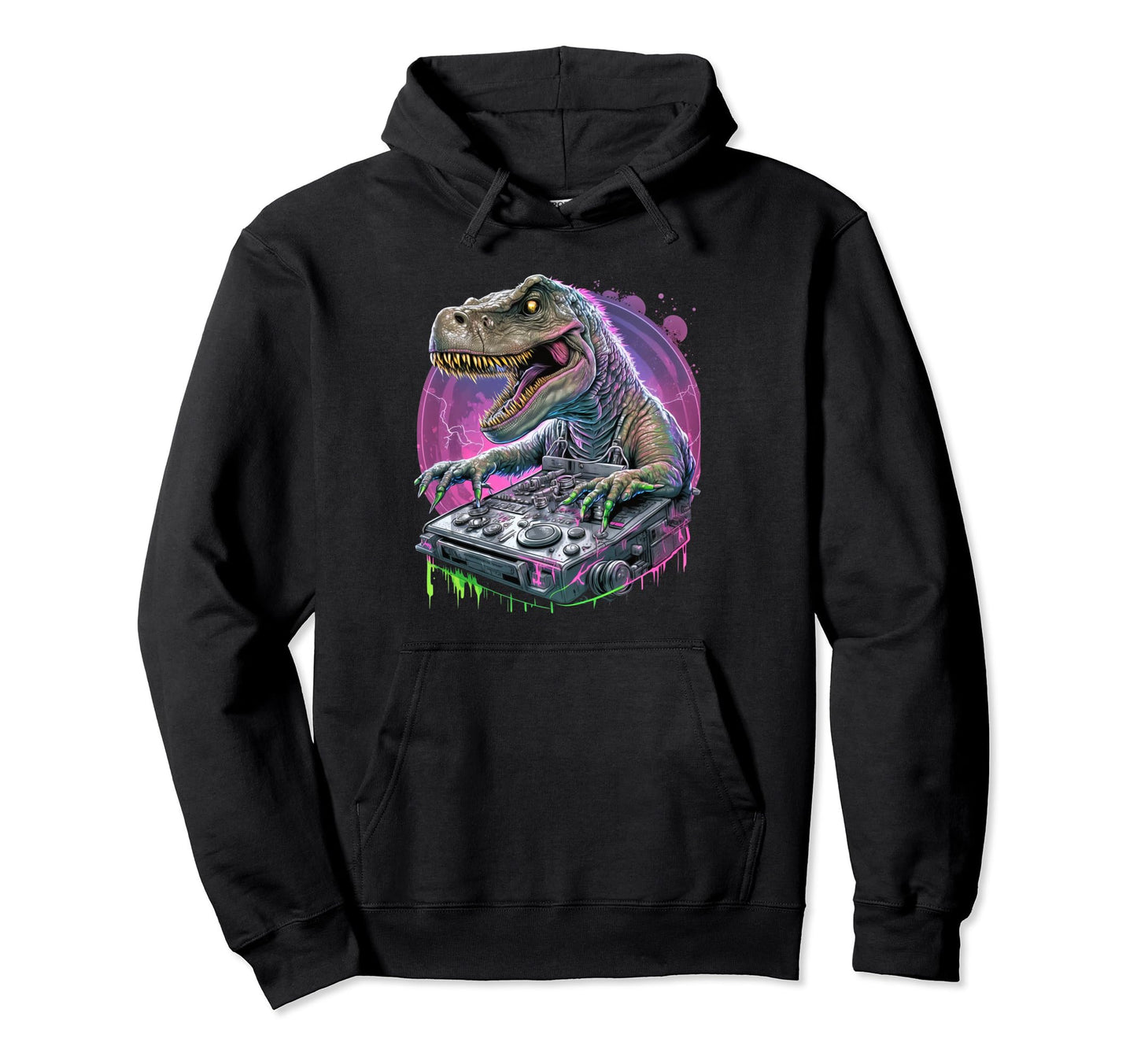Vaporwave Aesthetic T Rex Dinosaur Hoodie - Graphic Print Unisex - T-Shirt, Sweatshirt, Hoodie