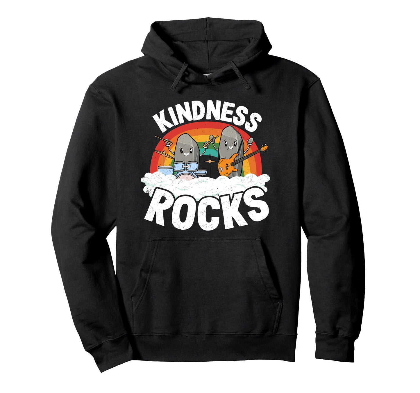 Anti Bullying Rainbow Hippie Music Hoodie - Fun Novelty Design for Adults - T-Shirt, Sweatshirt, Hoodie