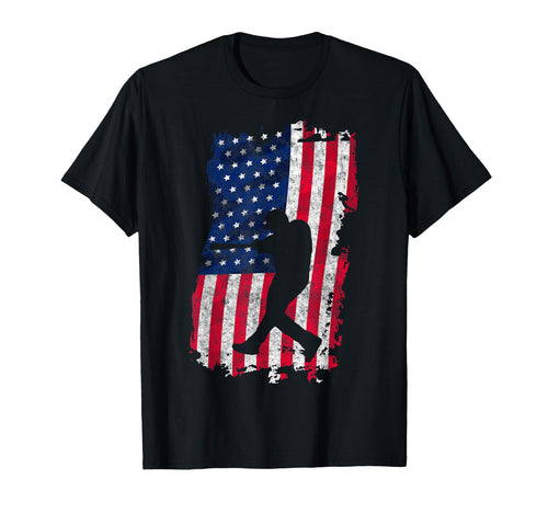 Baseball Us Flag Baseball Lover Dad Player T-Shirt - Graphic Print Unisex - T-Shirt, Sweatshirt, Hoodie