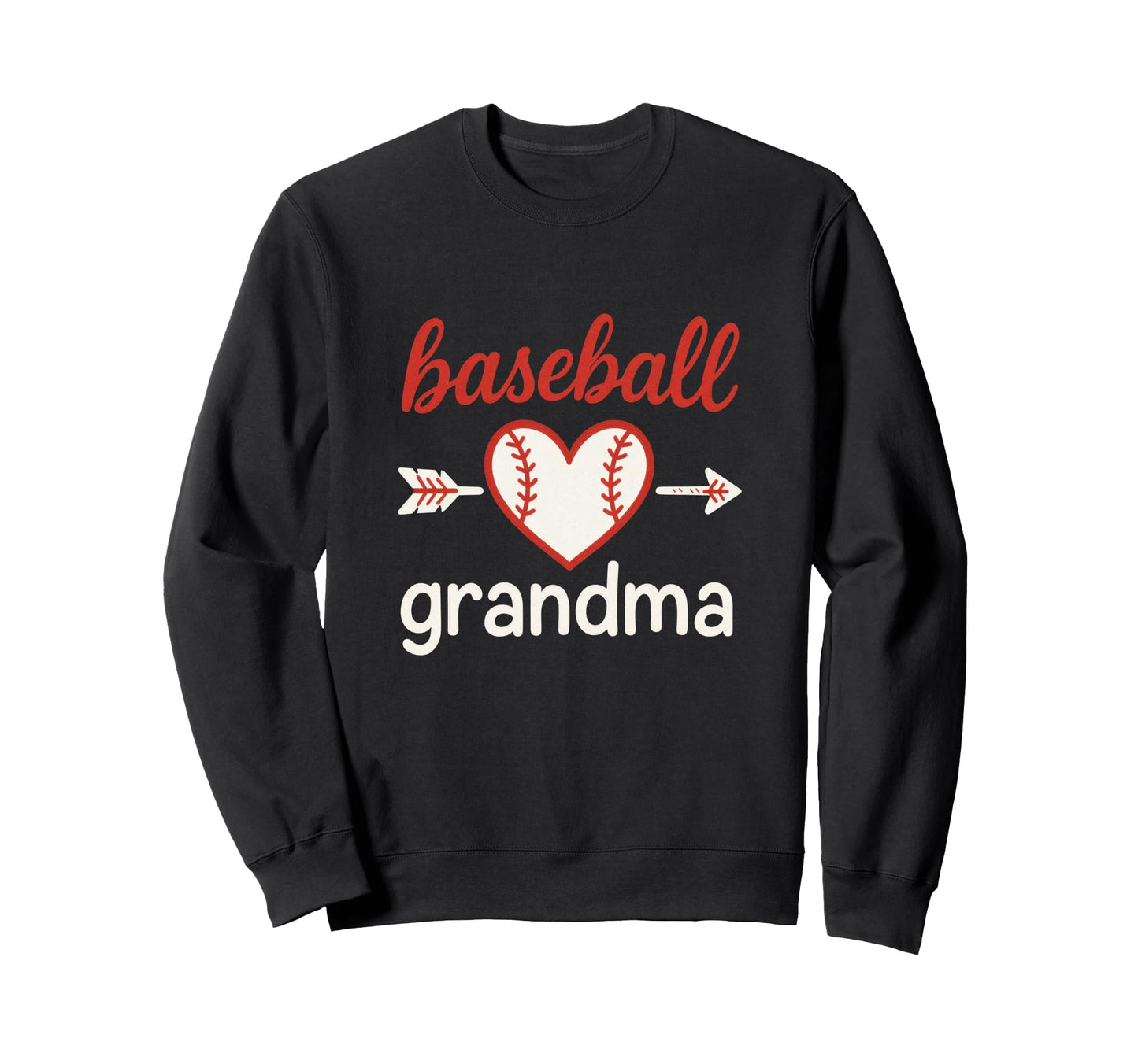 Baseball Grandma Heart Arrow Sweatshirt - Novelty Apparel for Adults - T-Shirt, Sweatshirt, Hoodie