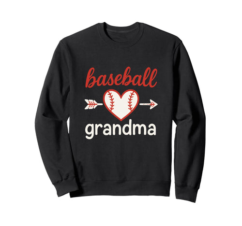 Baseball Grandma Heart Arrow Sweatshirt - Novelty Apparel for Adults - T-Shirt, Sweatshirt, Hoodie