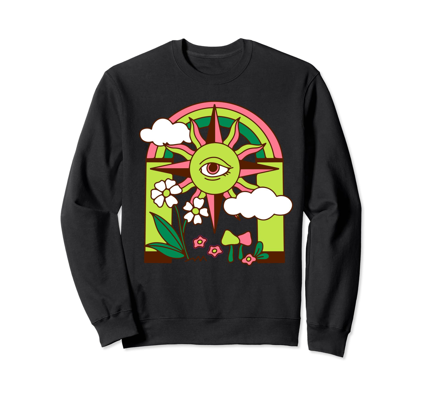 Wierdcore Grudge Core Eyeball Sun Sweatshirt - Trendy Graphic for Adults - T-Shirt, Sweatshirt, Hoodie