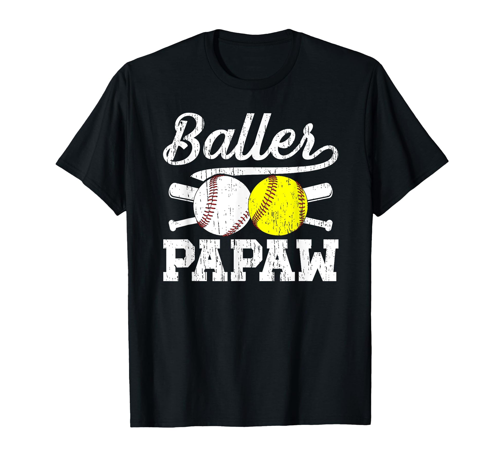 Baller Papaw Proud Softball Baseball T-Shirt - Minimalist Print Men Women - T-Shirt, Sweatshirt, Hoodie