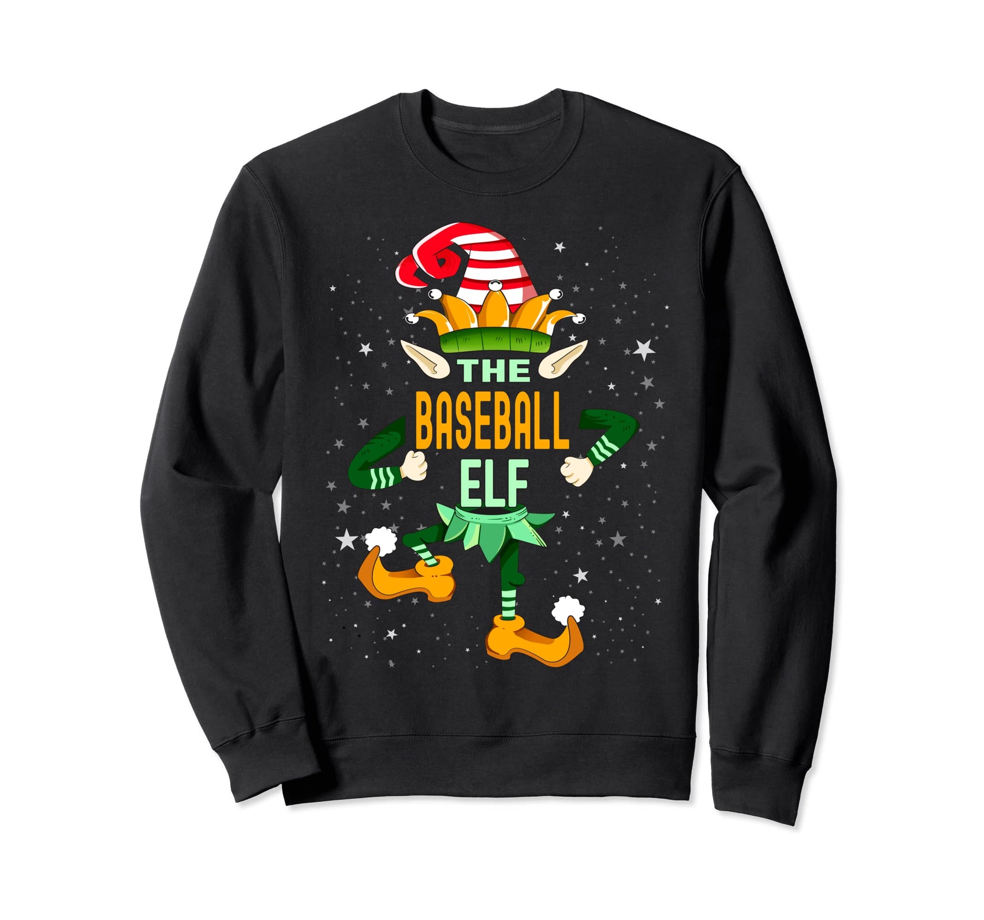 Baseball Elf Funny Matching Sweatshirt - Minimalist Print for Adults - T-Shirt, Sweatshirt, Hoodie