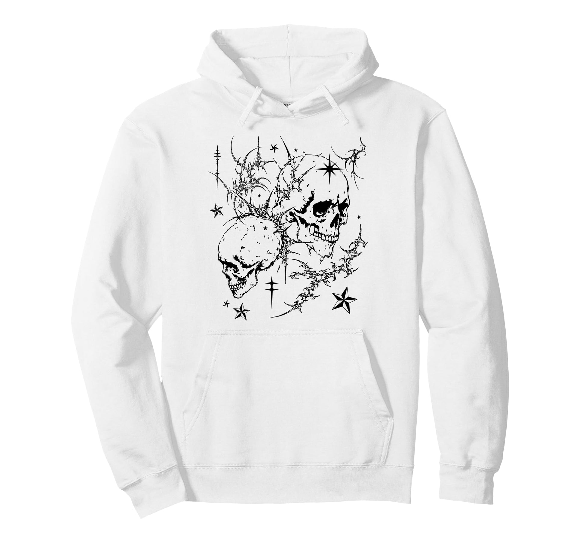 Skull Y2K Grunge Goth Alt Sigilism Hoodie - Casual Everyday Wear Men Women - T-Shirt, Sweatshirt, Hoodie