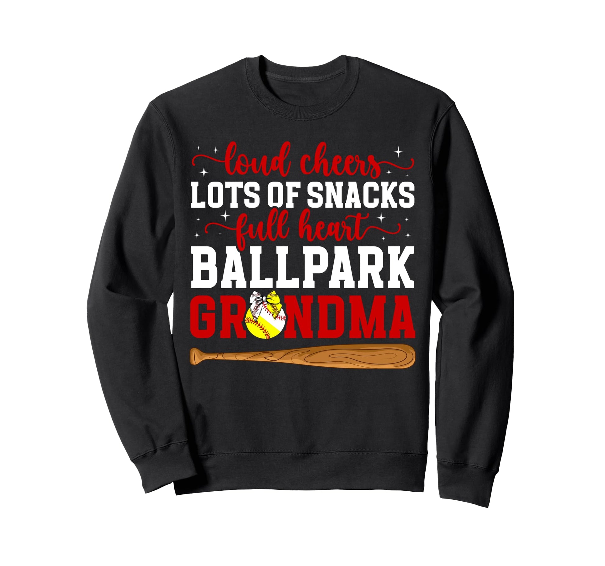 Ballpark Grandma Funny Baseball Sweatshirt - Minimalist Print for Adults - T-Shirt, Sweatshirt, Hoodie