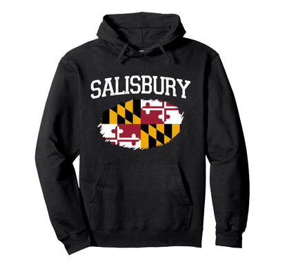 Salisbury Md Maryland Flag Usa Sports Hoodie - Graphic Print Men Women - T-Shirt, Sweatshirt, Hoodie