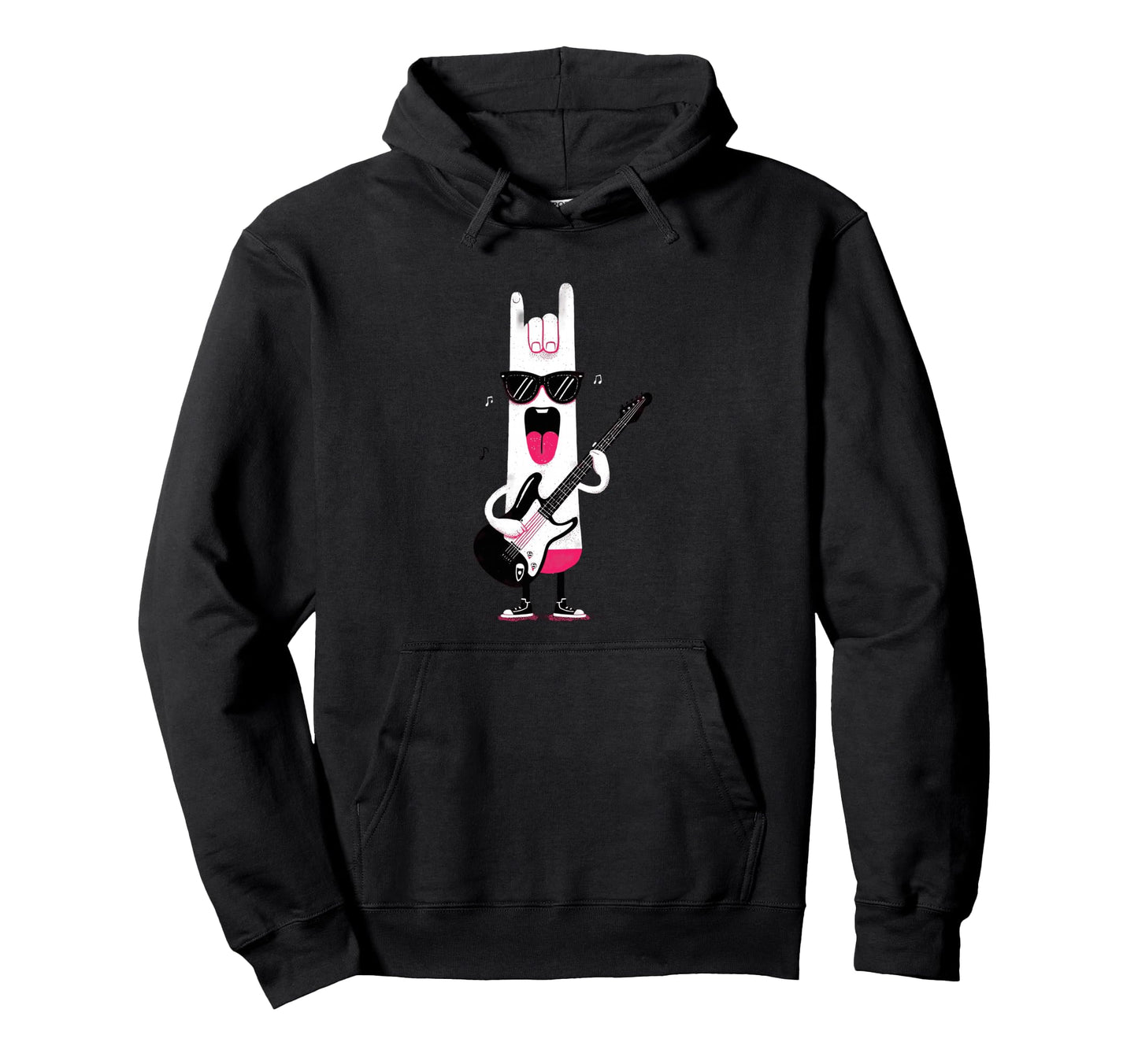 Cartoon Character Guitarist Rock Music Hoodie - Graphic Print Unisex - T-Shirt, Sweatshirt, Hoodie