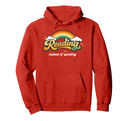 Reading Instead Spiraling Rainbow Book Hoodie - Graphic Print for Adults - T-Shirt, Sweatshirt, Hoodie