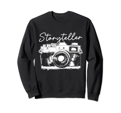 Photographer Storyteller Camera Sweatshirt - Minimalist Print for Adults - T-Shirt, Sweatshirt, Hoodie