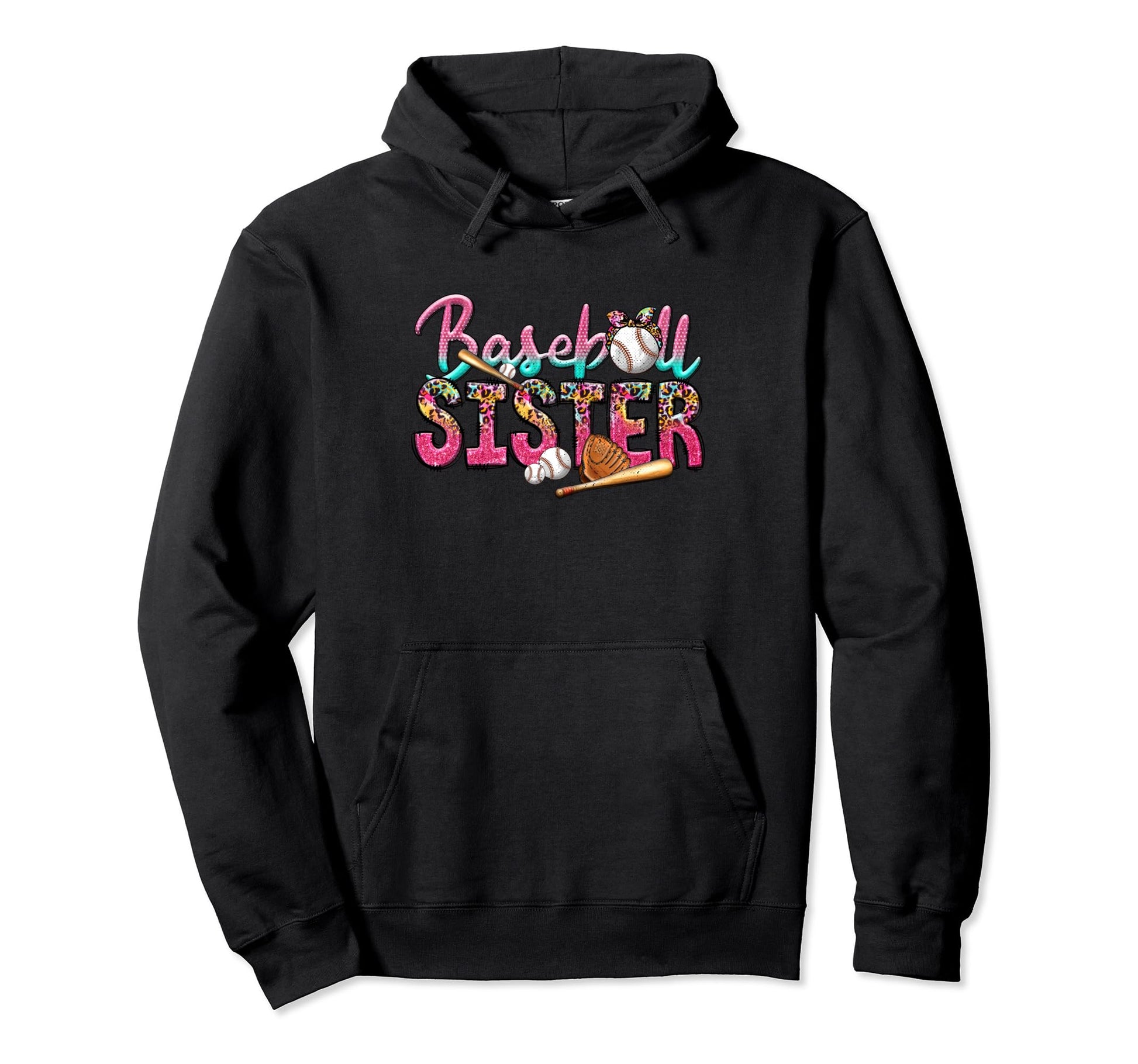 Baseball Sister Funny Sporty Hoodie - Trendy Graphic Men Women - T-Shirt, Sweatshirt, Hoodie