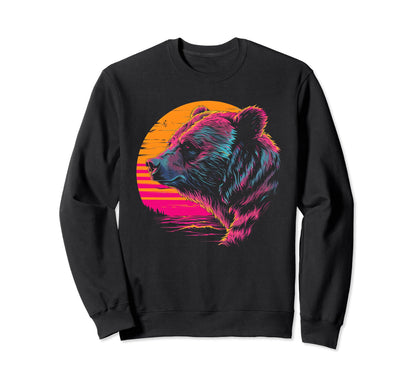 Bear Vaporwave Aesthetic Sweatshirt - Casual Everyday Wear Unisex - T-Shirt, Sweatshirt, Hoodie