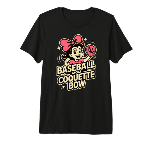 Baseball Mom Coquette Bow Day Game Tri T-Shirt - Unique Graphic Men Women - T-Shirt, Sweatshirt, Hoodie