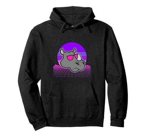 Aesthetic Vaporwave Outfits Rhino Hoodie - Fun Novelty Design Men Women - T-Shirt, Sweatshirt, Hoodie