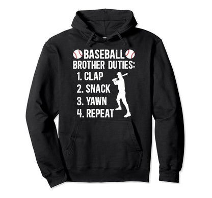 Baseball Brother Duties Brother Baseball Hoodie - Minimalist Print Unisex - T-Shirt, Sweatshirt, Hoodie